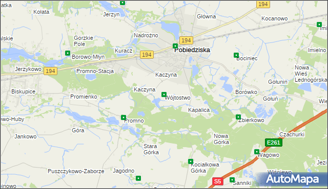 mapa Wójtostwo gmina Pobiedziska, Wójtostwo gmina Pobiedziska na mapie Targeo