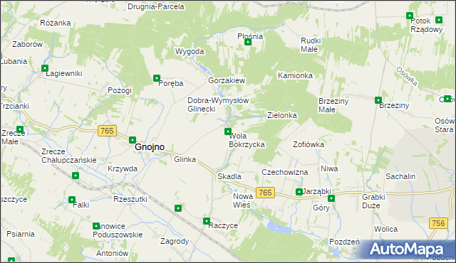 mapa Wola Bokrzycka, Wola Bokrzycka na mapie Targeo