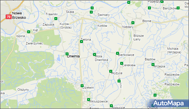 mapa Wola Drwińska, Wola Drwińska na mapie Targeo