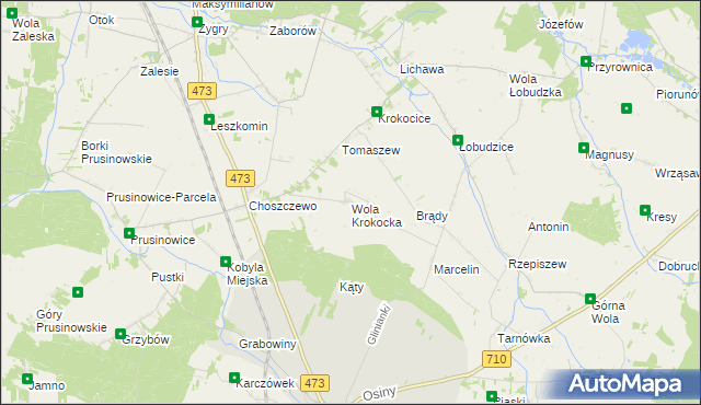 mapa Wola Krokocka, Wola Krokocka na mapie Targeo