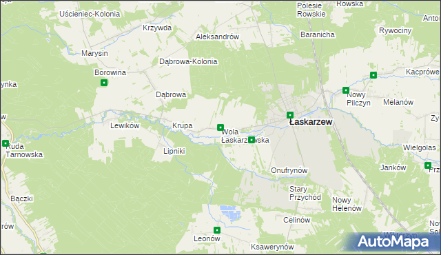 mapa Wola Łaskarzewska, Wola Łaskarzewska na mapie Targeo