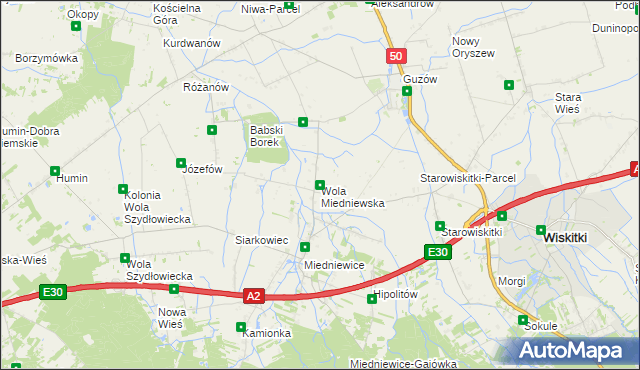 mapa Wola Miedniewska, Wola Miedniewska na mapie Targeo