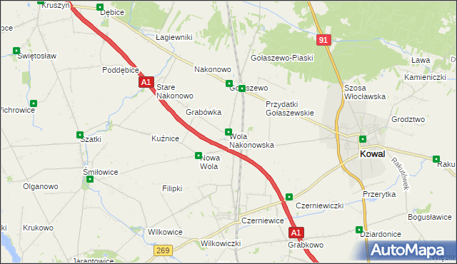 mapa Wola Nakonowska, Wola Nakonowska na mapie Targeo