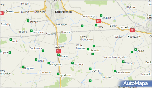 mapa Wola Nowska, Wola Nowska na mapie Targeo