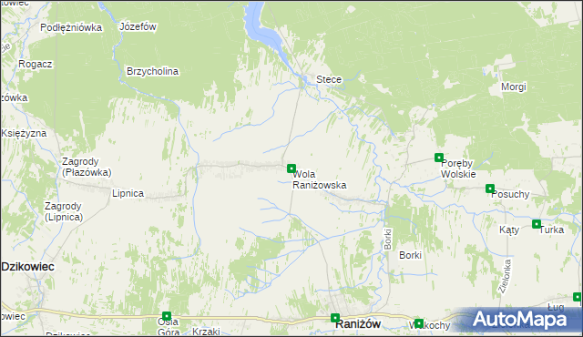 mapa Wola Raniżowska, Wola Raniżowska na mapie Targeo