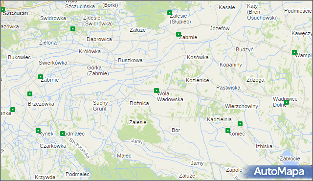 mapa Wola Wadowska, Wola Wadowska na mapie Targeo