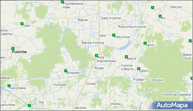 mapa Wola Więcierzowa, Wola Więcierzowa na mapie Targeo