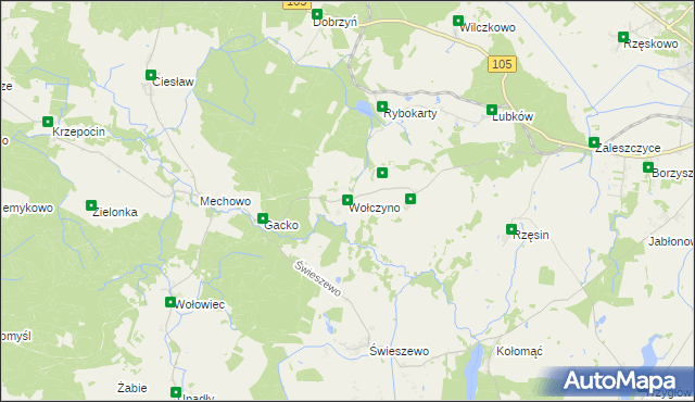 mapa Wołczyno, Wołczyno na mapie Targeo