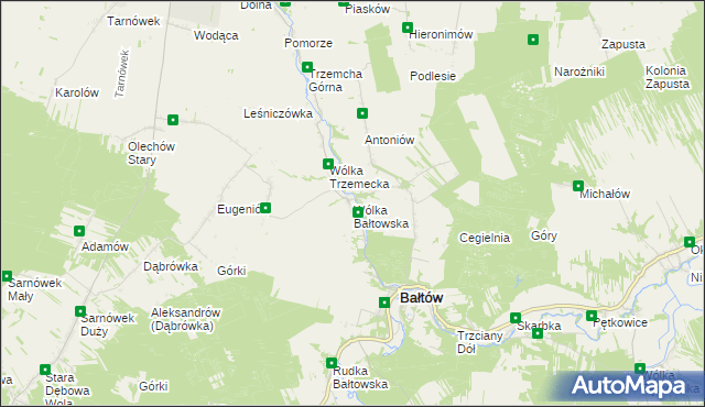 mapa Wólka Bałtowska, Wólka Bałtowska na mapie Targeo