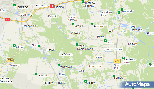 mapa Wólka Dobromirowa, Wólka Dobromirowa na mapie Targeo