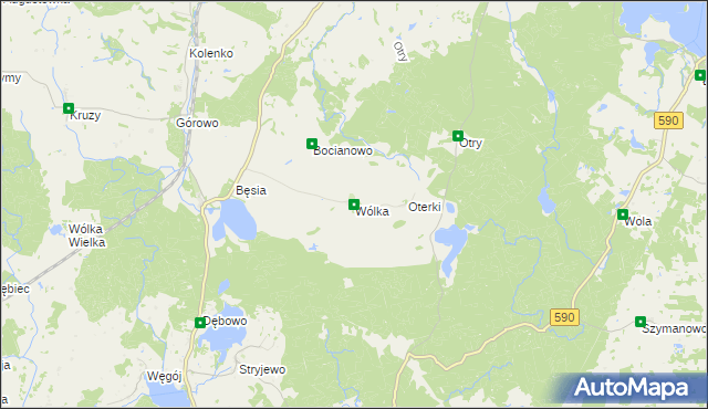 mapa Wólka gmina Kolno, Wólka gmina Kolno na mapie Targeo