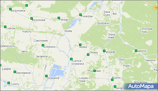 mapa Wólka gmina Koniecpol, Wólka gmina Koniecpol na mapie Targeo