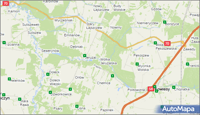 mapa Wólka Jeruzalska, Wólka Jeruzalska na mapie Targeo