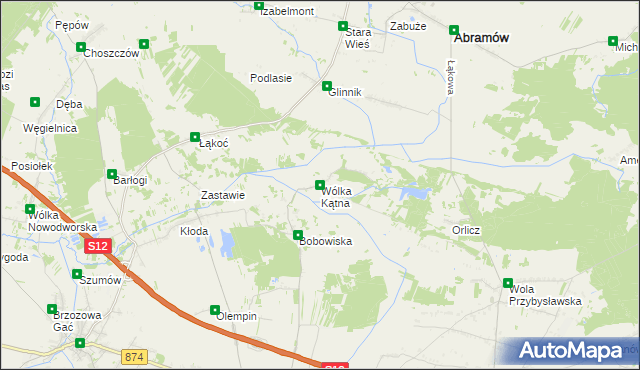 mapa Wólka Kątna, Wólka Kątna na mapie Targeo