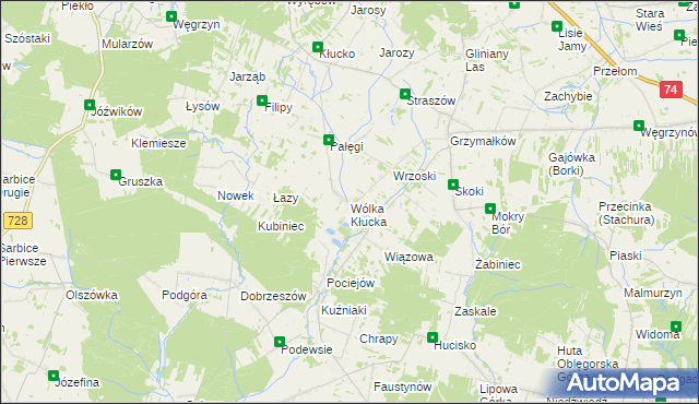 mapa Wólka Kłucka, Wólka Kłucka na mapie Targeo