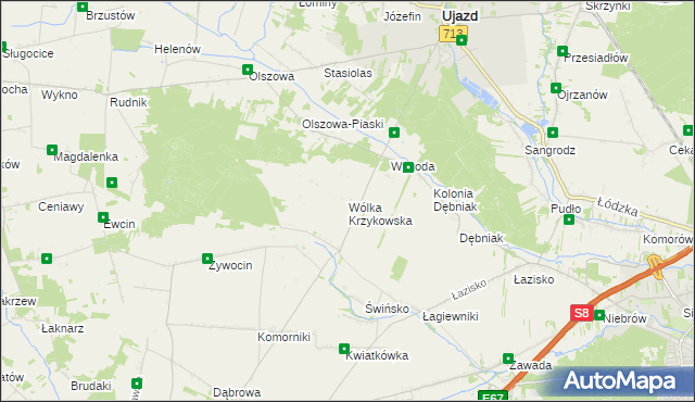 mapa Wólka Krzykowska, Wólka Krzykowska na mapie Targeo