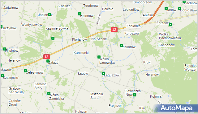 mapa Wólka Łagowska, Wólka Łagowska na mapie Targeo