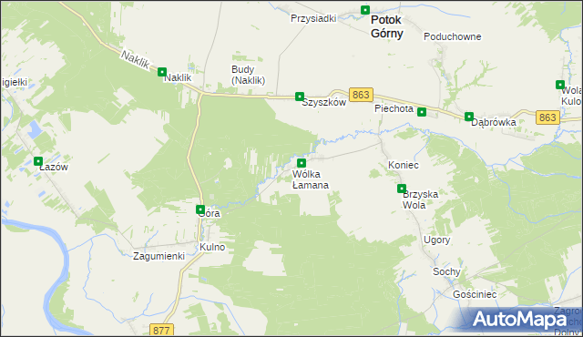 mapa Wólka Łamana, Wólka Łamana na mapie Targeo