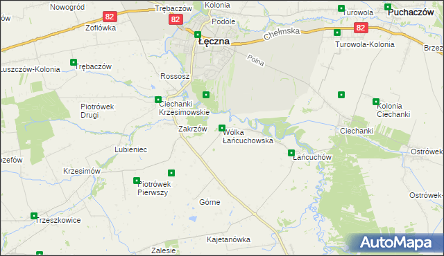 mapa Wólka Łańcuchowska, Wólka Łańcuchowska na mapie Targeo