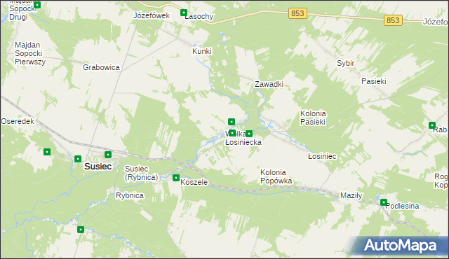 mapa Wólka Łosiniecka, Wólka Łosiniecka na mapie Targeo