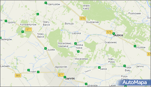 mapa Wólka Niska, Wólka Niska na mapie Targeo