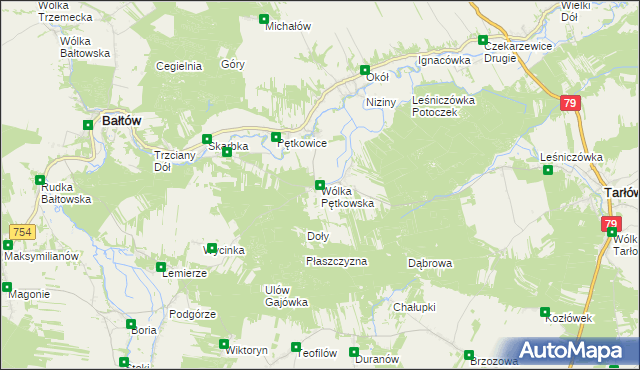 mapa Wólka Pętkowska, Wólka Pętkowska na mapie Targeo