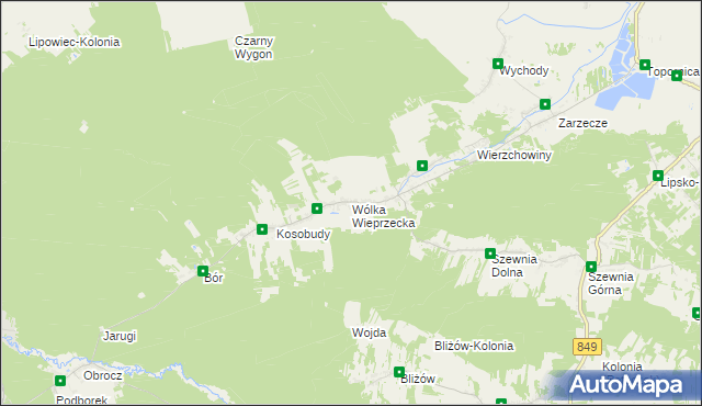 mapa Wólka Wieprzecka, Wólka Wieprzecka na mapie Targeo