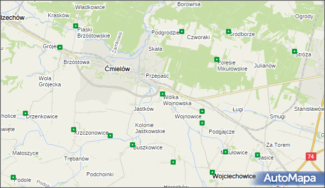 mapa Wólka Wojnowska, Wólka Wojnowska na mapie Targeo