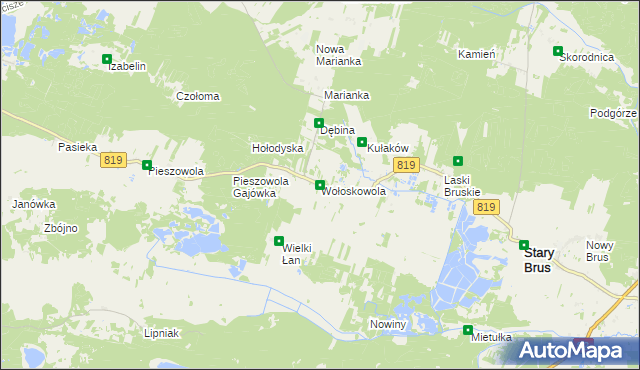 mapa Wołoskowola, Wołoskowola na mapie Targeo