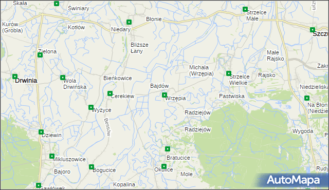 mapa Wrzępia, Wrzępia na mapie Targeo