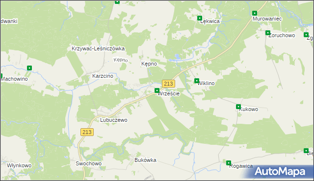 mapa Wrzeście gmina Słupsk, Wrzeście gmina Słupsk na mapie Targeo