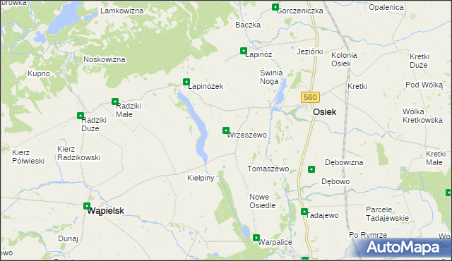 mapa Wrzeszewo, Wrzeszewo na mapie Targeo