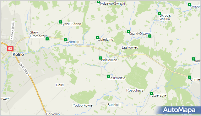 mapa Wścieklice, Wścieklice na mapie Targeo