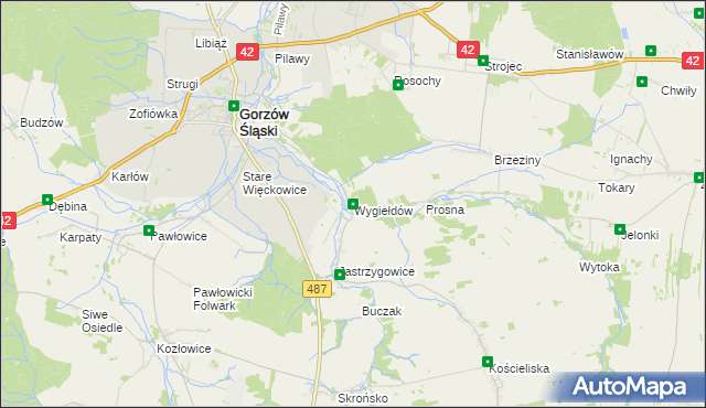 mapa Wygiełdów, Wygiełdów na mapie Targeo