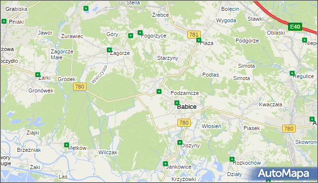 mapa Wygiełzów gmina Babice, Wygiełzów gmina Babice na mapie Targeo