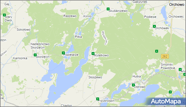 mapa Wylatkowo, Wylatkowo na mapie Targeo