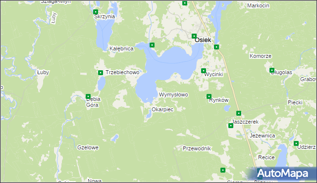 mapa Wymysłowo gmina Osiek, Wymysłowo gmina Osiek na mapie Targeo