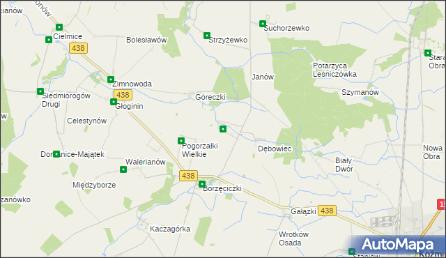 mapa Wyrębin, Wyrębin na mapie Targeo