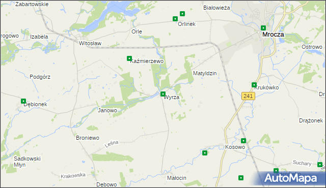 mapa Wyrza, Wyrza na mapie Targeo