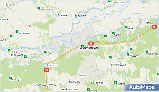 mapa Wyśmierzyce, Wyśmierzyce na mapie Targeo