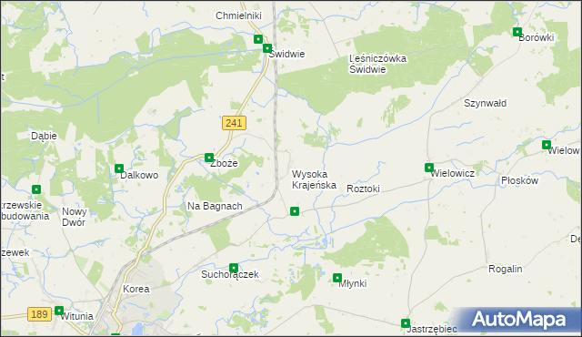 mapa Wysoka Krajeńska, Wysoka Krajeńska na mapie Targeo