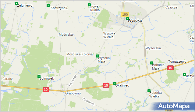 mapa Wysoka Mała gmina Wysoka, Wysoka Mała gmina Wysoka na mapie Targeo