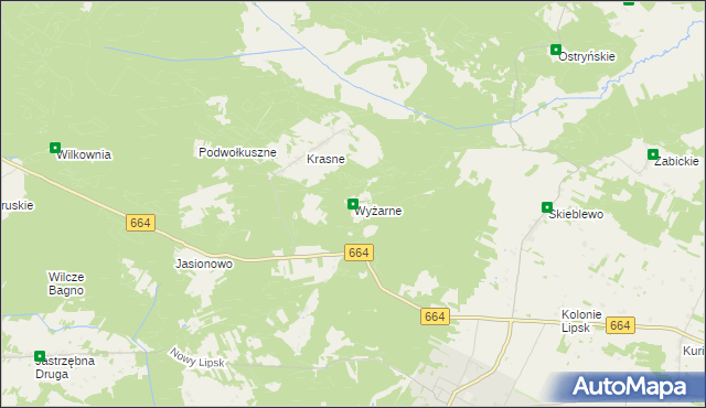 mapa Wyżarne, Wyżarne na mapie Targeo