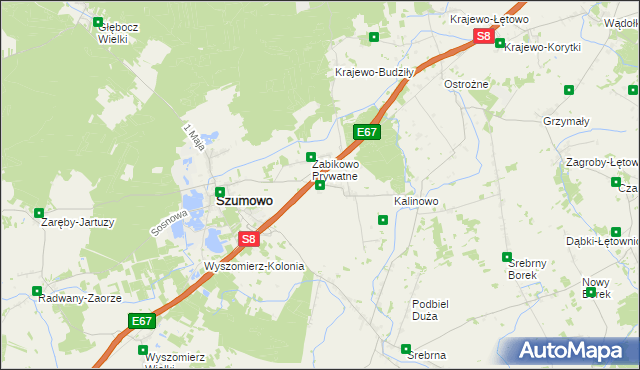 mapa Żabikowo Rządowe, Żabikowo Rządowe na mapie Targeo