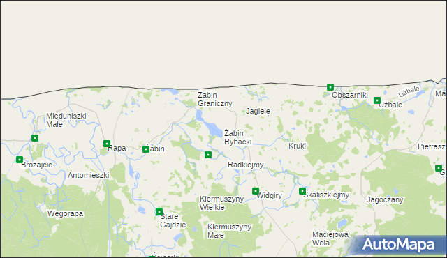 mapa Żabin Rybacki, Żabin Rybacki na mapie Targeo