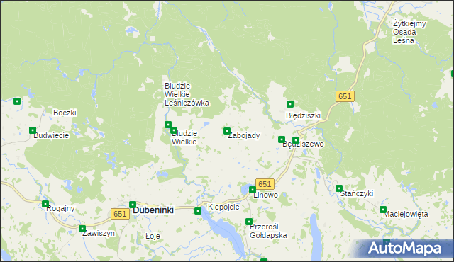 mapa Żabojady, Żabojady na mapie Targeo