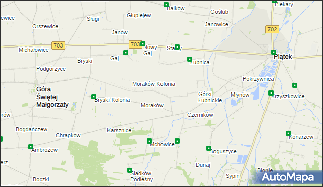 mapa Żabokrzeki gmina Piątek, Żabokrzeki gmina Piątek na mapie Targeo