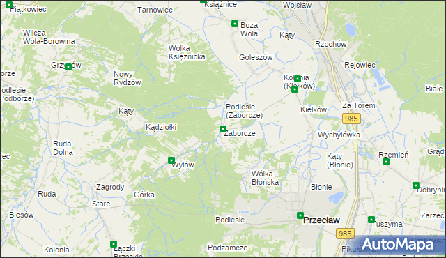 mapa Zaborcze, Zaborcze na mapie Targeo