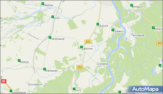 mapa Zaborów gmina Ścinawa, Zaborów gmina Ścinawa na mapie Targeo