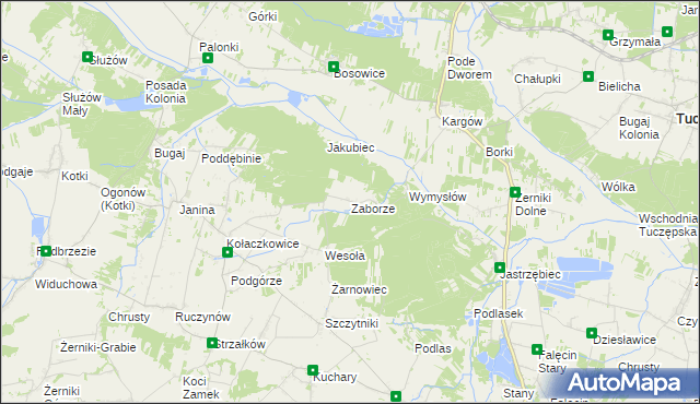 mapa Zaborze gmina Stopnica, Zaborze gmina Stopnica na mapie Targeo